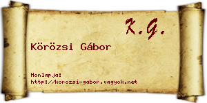 Körözsi Gábor névjegykártya