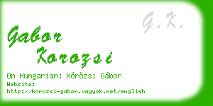 gabor korozsi business card