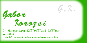 gabor korozsi business card